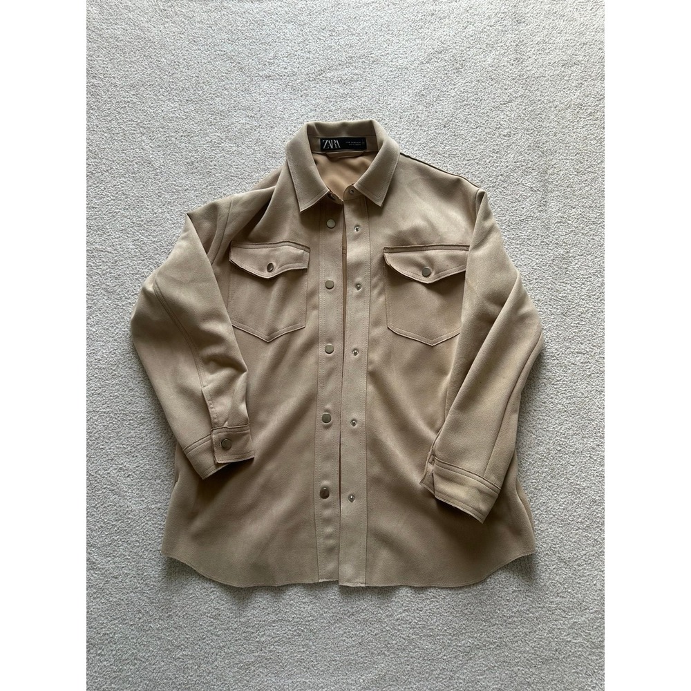Zara Women's Suede Shirt Jacket Size XS